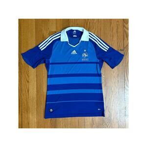 Adidas France National Team Blue Soccer Jersey- Men's Size Medium- EUC